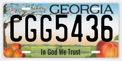 GA license plate CGG5436
