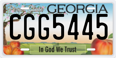 GA license plate CGG5445
