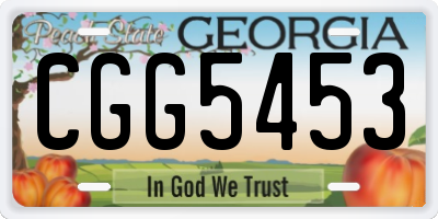 GA license plate CGG5453