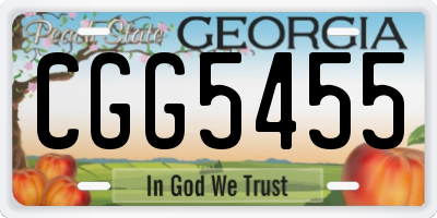 GA license plate CGG5455