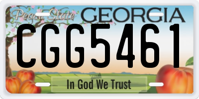 GA license plate CGG5461