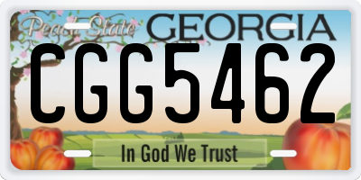 GA license plate CGG5462