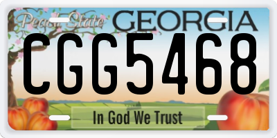 GA license plate CGG5468