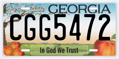 GA license plate CGG5472