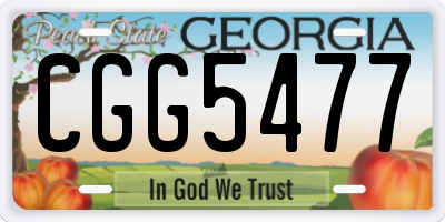 GA license plate CGG5477
