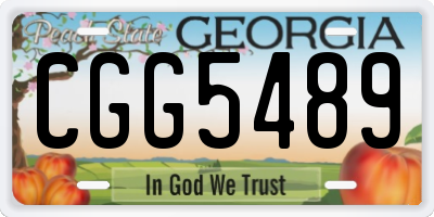 GA license plate CGG5489