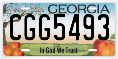 GA license plate CGG5493