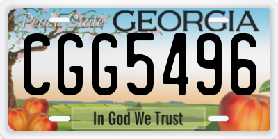 GA license plate CGG5496