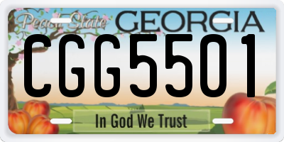 GA license plate CGG5501