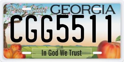 GA license plate CGG5511