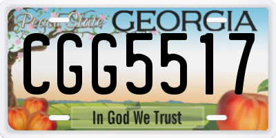 GA license plate CGG5517