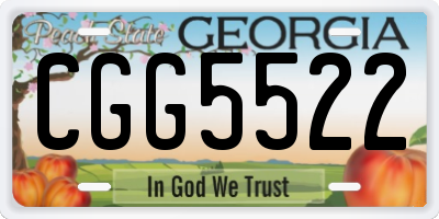 GA license plate CGG5522