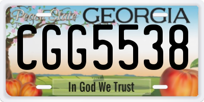 GA license plate CGG5538