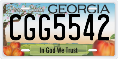 GA license plate CGG5542