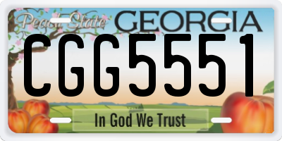 GA license plate CGG5551