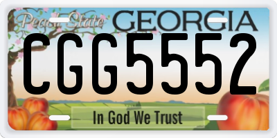 GA license plate CGG5552