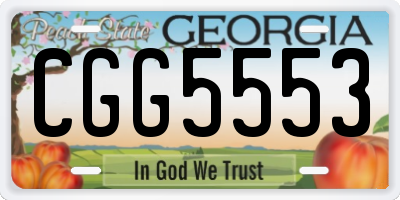 GA license plate CGG5553