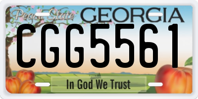GA license plate CGG5561
