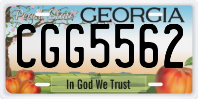 GA license plate CGG5562