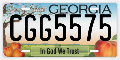 GA license plate CGG5575