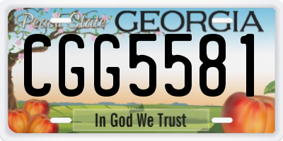 GA license plate CGG5581