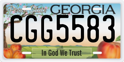 GA license plate CGG5583