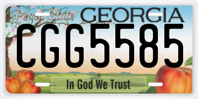GA license plate CGG5585