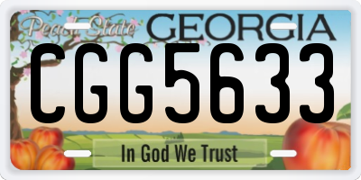 GA license plate CGG5633