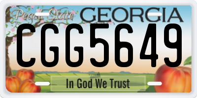 GA license plate CGG5649