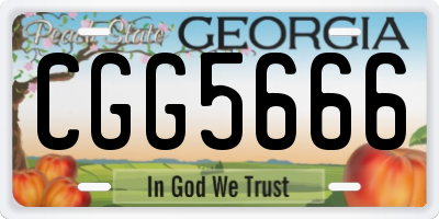 GA license plate CGG5666