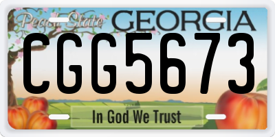 GA license plate CGG5673