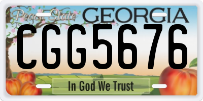 GA license plate CGG5676