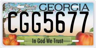 GA license plate CGG5677
