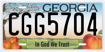 GA license plate CGG5704