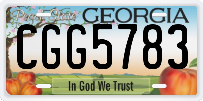 GA license plate CGG5783