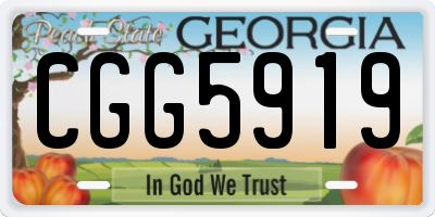 GA license plate CGG5919