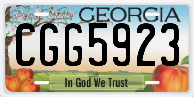 GA license plate CGG5923