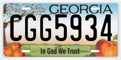 GA license plate CGG5934