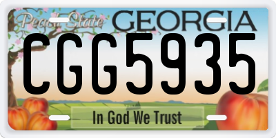 GA license plate CGG5935
