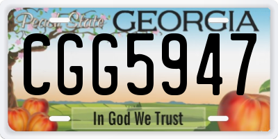 GA license plate CGG5947