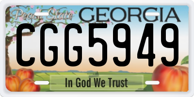 GA license plate CGG5949