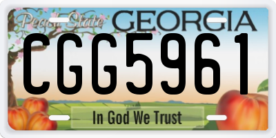 GA license plate CGG5961