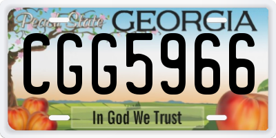 GA license plate CGG5966