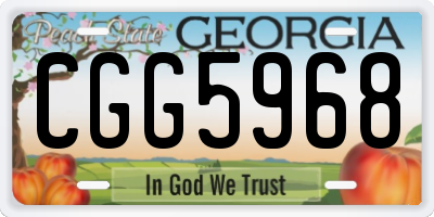 GA license plate CGG5968