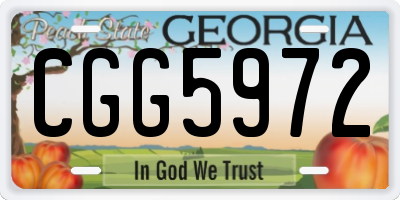 GA license plate CGG5972