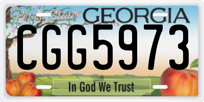GA license plate CGG5973