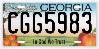 GA license plate CGG5983