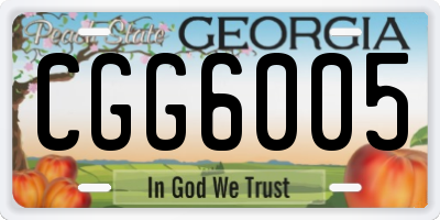 GA license plate CGG6005