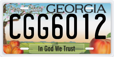 GA license plate CGG6012