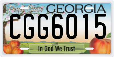 GA license plate CGG6015
